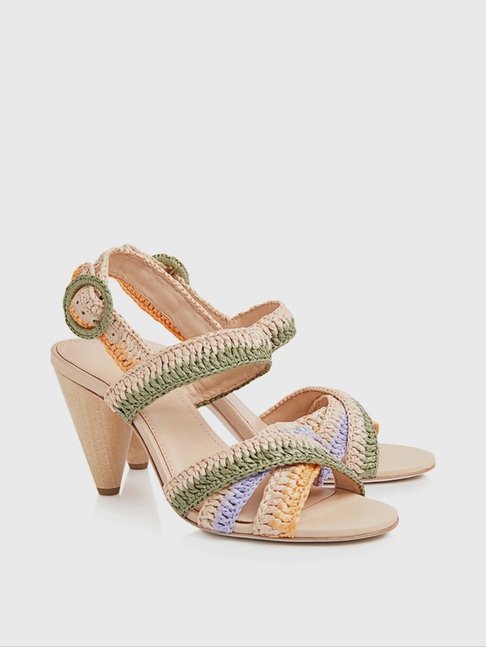 Ulla Johnson Della Heels Strappy Pastel Sz EU 38 US 8
